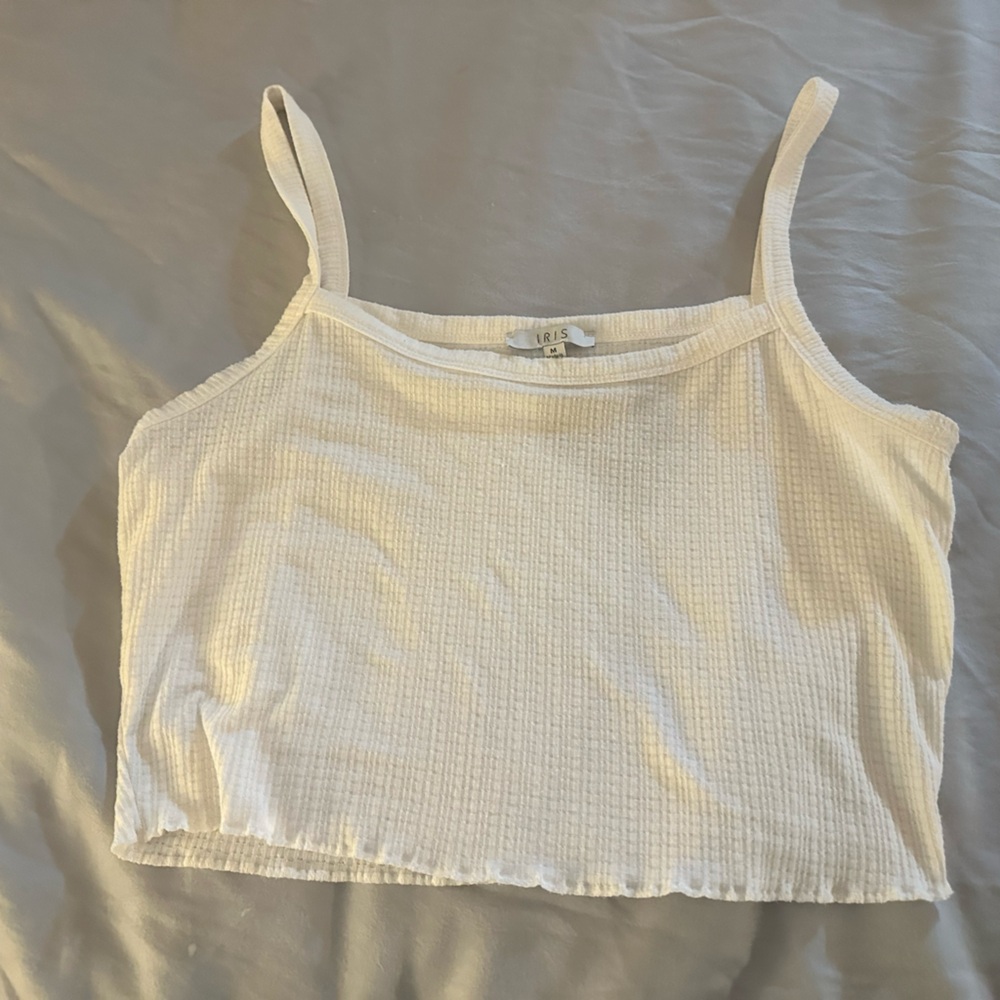 Iris Cream Ribbed Camisole Top